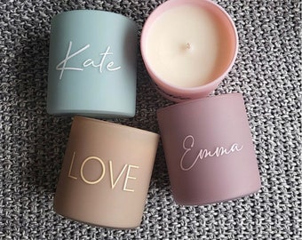 Personalised Soy Wax Candle | Handmade | Customise | Pink | Black | White | Gifts | Home Decor |