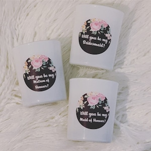 Brautjungfer Vorschlag Sojawachs Votivkerze: Individuelles Trauzeugin Geschenk