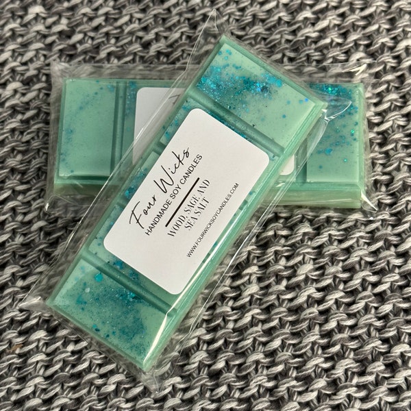 Wood Sage and Sea Salt  | Snap Bar Wax Melt | Strong Scented | Soy Wax | Hand Poured | Long Lasting | Gift  | Made in Australia |