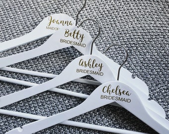 Personalised Wooden Hanger | Bride | Bridesmaid | Maid of Honour | Coat Hanger | Keepsake | Will you be my bridesmaid ? |