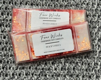 Peach Vanilla  | Snap Bar Wax Melt | Strong Scented | Soy Wax | Hand Poured | Long Lasting | Gift Ideas | Made in Australia