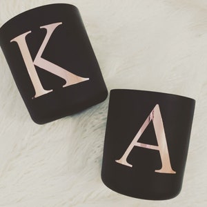 Monogrammed Vogue Soy Candle Black White Home Decor Candle Gift Idea Present Your Choice of Letter image 4