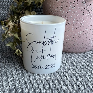 Personalised Wedding Favour Candle | Scented Soy Wax | Bride and Groom | Wedding Day