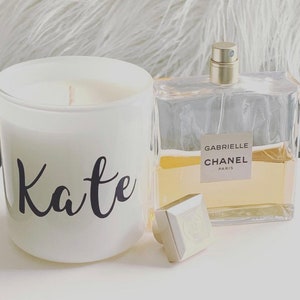 Personalised Soy Wax Candle Handmade Customise Your Name Gold Font Silver Font White Font Gifts Wedding Day image 2