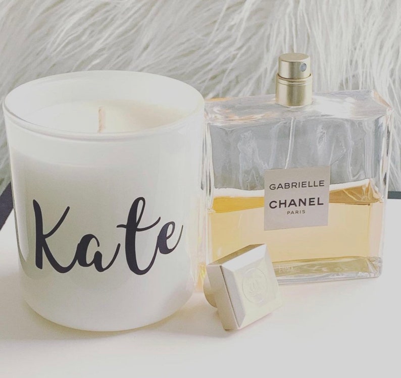 Personalised Soy Wax Candle Handmade Customise Your Name Gold Font Silver Font White Font Gifts Wedding Day image 2