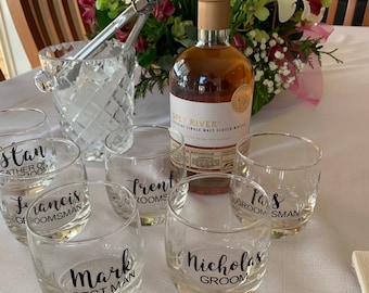 Personalised Groom and Groomsmen Scotch Glass | Wedding Day | Vinyl Decal | Groomsman Proposal |