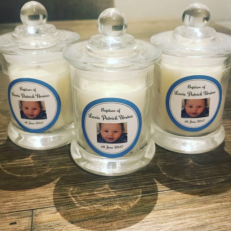 50x Baptism Favour Candles Bonbonniere Soy Wax Clear Etsy Italia