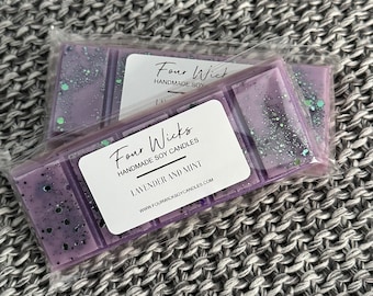 Lavender and Mint | Snap Bar Wax Melt | Strong Scented | Soy Wax | Hand Poured | Long Lasting | Gift Ideas | Made in Australia |