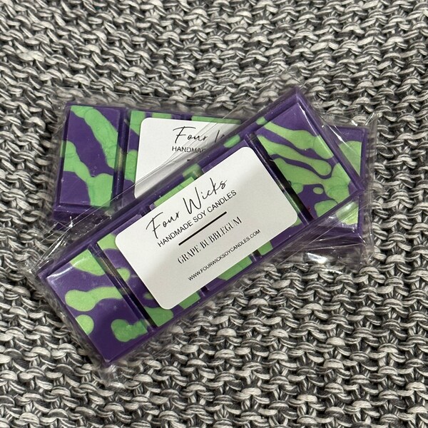 Grape Bubblegum | Snap Bar Wax Melt | Strong Scented | Soy Wax | Hand Poured | Long Lasting | Gift Ideas | Made in Australia |