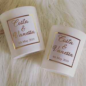 30x  Personalised Wedding Favour Candle | Scented Soy Wax | Bride and Groom | Wedding Day