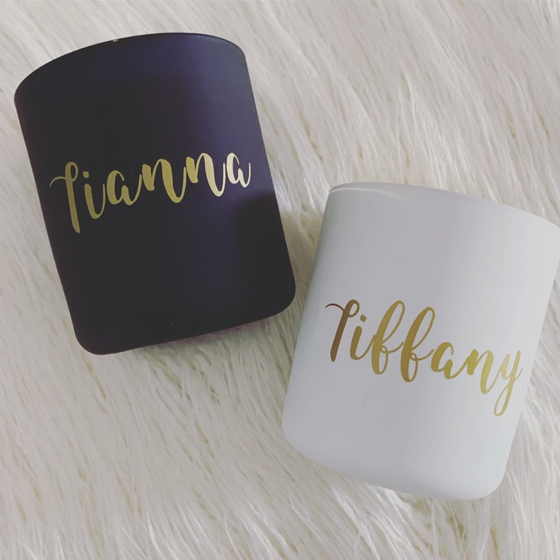 Personalised Soy Wax Candle Handmade Customise Your Name Gold Font Silver Font White Font Gifts Wedding Day image 8