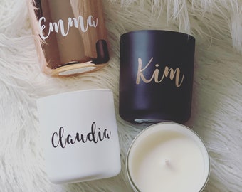 Personalised Soy Wax Candle | Handmade | Customise | Gold | Silver | White | Gifts | Home Decor |