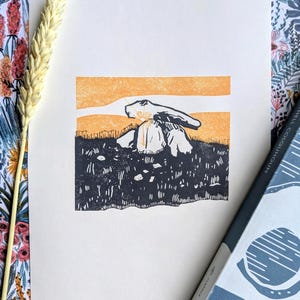 Chun Quoit, Cornwall Solstice Linoprint - Standing Stones Linocut Print -  Limited Edition