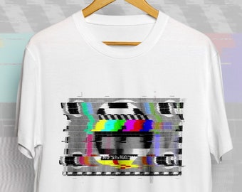 Bad TV Test Signal T-shirt Écran de diffusion de télévision rétro | Chemise cadeau rétro des années 80 | T-shirt rétro des années 90