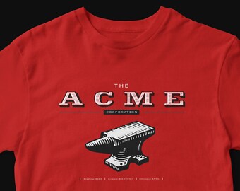 ACME T-shirt Anvil Coyote Road Runner Cartoon | The ACME Corporation Tee | Wile. E. Coyote Fan Gift S-3XL