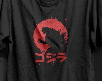 Godzilla Tshirt Movie Monster Gojira Fan Tee | Godzilla Movie Fan Shirt | Sci-Fi Katakana Graphic Print T-shirt