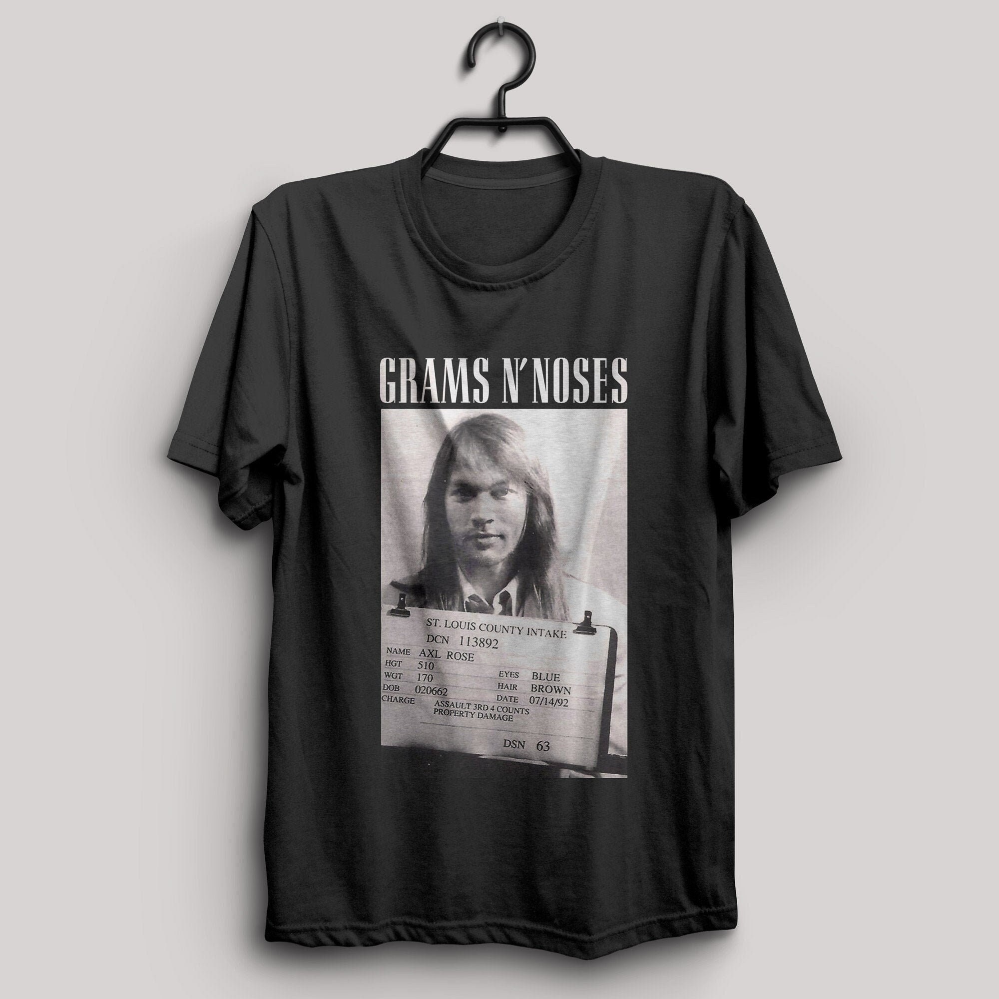 Grams N' Noses Axl Rose Mugshot Tshirt 