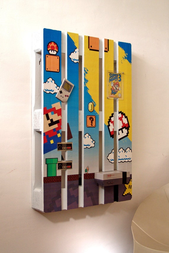 Super Mario Themed Pallet As A Functional Decoration Nes Gameboy Nintendo Super Mario Bros Game