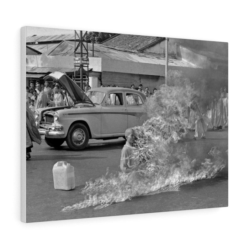 Freedom Fighter The Burning Monk Protestor in Saigon 1963 self-immolation Canvas Gallery Wraps image 7