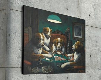 Dogs Playing Poker Canvas 1894 Poker Game | Cassius Marcellus Coolidge