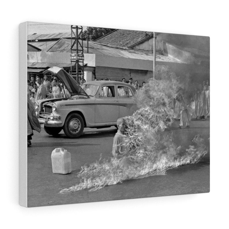 Freedom Fighter The Burning Monk Protestor in Saigon 1963 self-immolation Canvas Gallery Wraps image 3