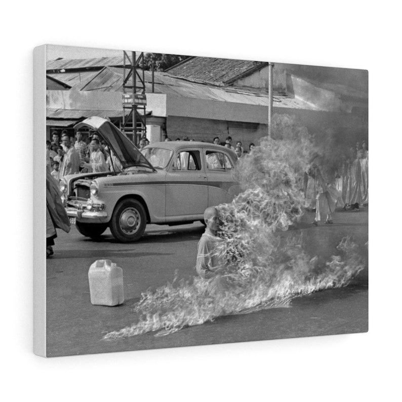 Freedom Fighter The Burning Monk Protestor in Saigon 1963 self-immolation Canvas Gallery Wraps image 5