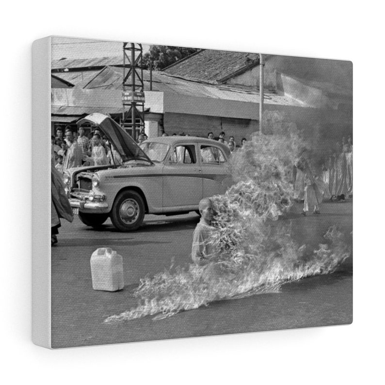 Freedom Fighter The Burning Monk Protestor in Saigon 1963 self-immolation Canvas Gallery Wraps image 9