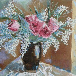 Original Oil Painting &quot;Pink Roses&quot; 8&quot; x 10&quot;