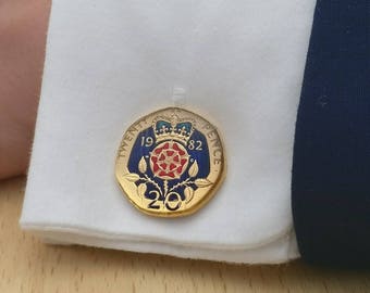 1982 Twenty Pence - Enamelled Coin Cufflinks