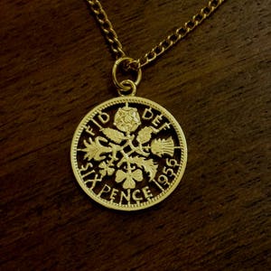 1956 Sixpence - Cut Out Coin Necklace
