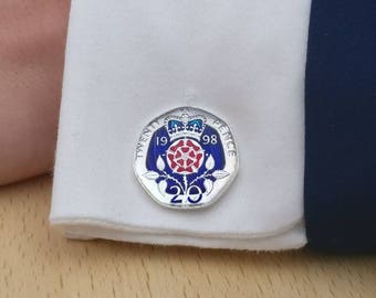 1998 Twenty Pence - Enamelled Coin Cufflinks