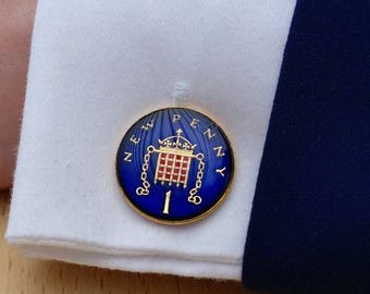 1998 One Penny - Enamelled Coin Cufflinks