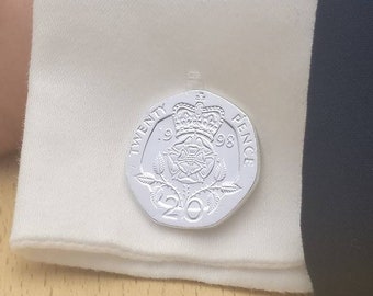 1998 Twenty Pence - Silver Plated Coin Cufflinks
