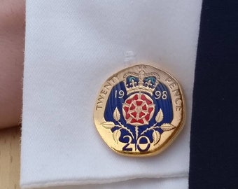 1998 Twenty Pence - Enamelled Coin Cufflinks