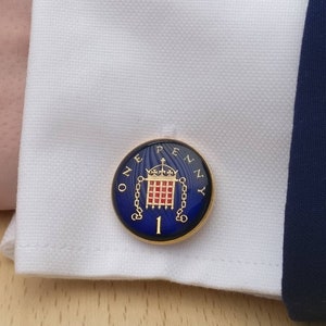 2002 One Penny - Enamelled Coin Cufflinks