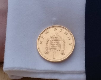 1979 One Penny - Gold Plated Coin Cufflinks