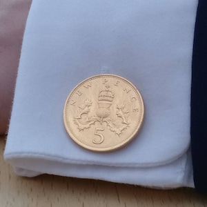 1969 Five Pence - Gold Plated Coin Cufflinks