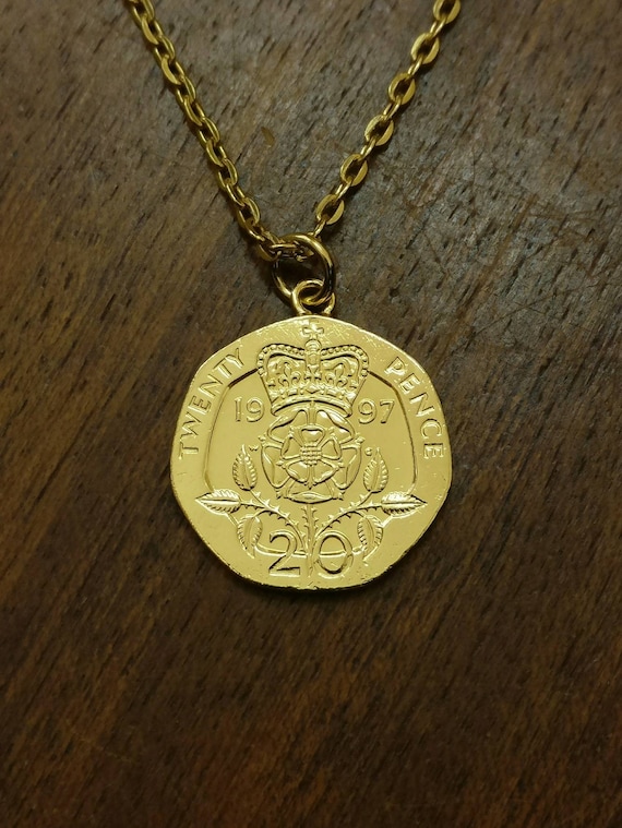 1997年 20ペンス - 金メッキコインネックレス - Etsy 日本