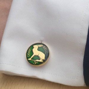 Irish Threepenny - Enamelled Coin Cufflinks