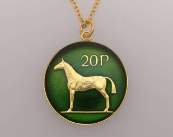 Irish Twenty Pence - Enamelled Coin Necklace