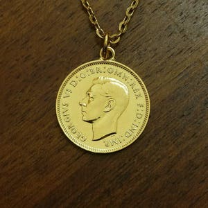 1949 George VI Farthing Gold Plated Coin Necklace - Etsy