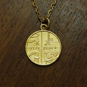 2010 Five Pence - Gold Plated Coin Necklace