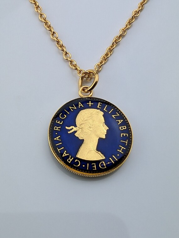 1964 Sixpence - Enamelled Coin Necklace - Etsy