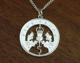 1988 Five Pence - Ausgeschnittene Münze Halskette