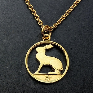 Irish Threepenny - Gold Plated Cut Out Coin Necklace