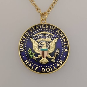 USA Half Dollar - Enamelled Coin Necklace