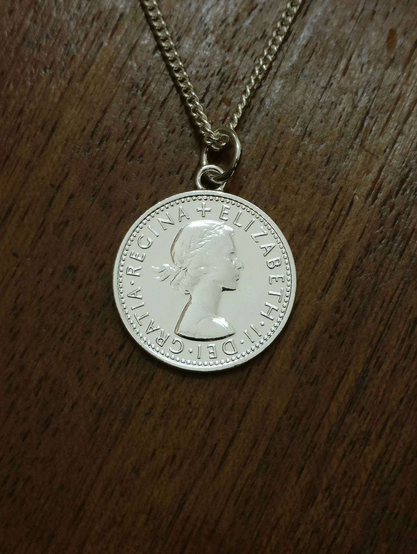 Colgante De Seis Peniques De 1953: Regalo Para El 72.º Cumpleaños, Cadena De Plata De Ley - España