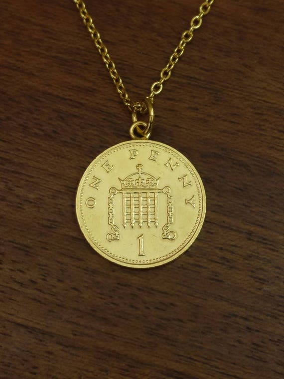 1992年 1ペニー - 金メッキコインネックレス - Etsy 日本
