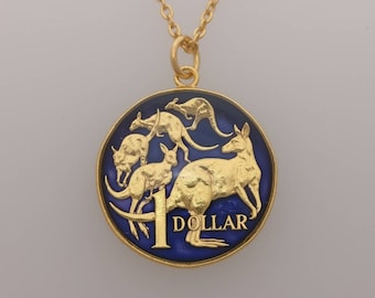 Australian Dollar - Enamelled Coin Necklace