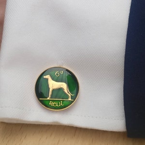 Irish Sixpence - Enamelled Coin Cufflinks
